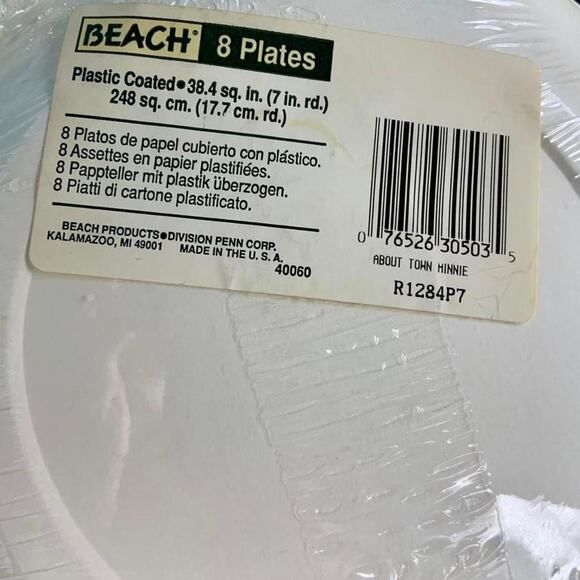 DEADSTOCK MINNIE MOUSE PARTY PAPER PLATES 90S KIDCORE DISNEY BIRTHDAY - Picture 3 of 3